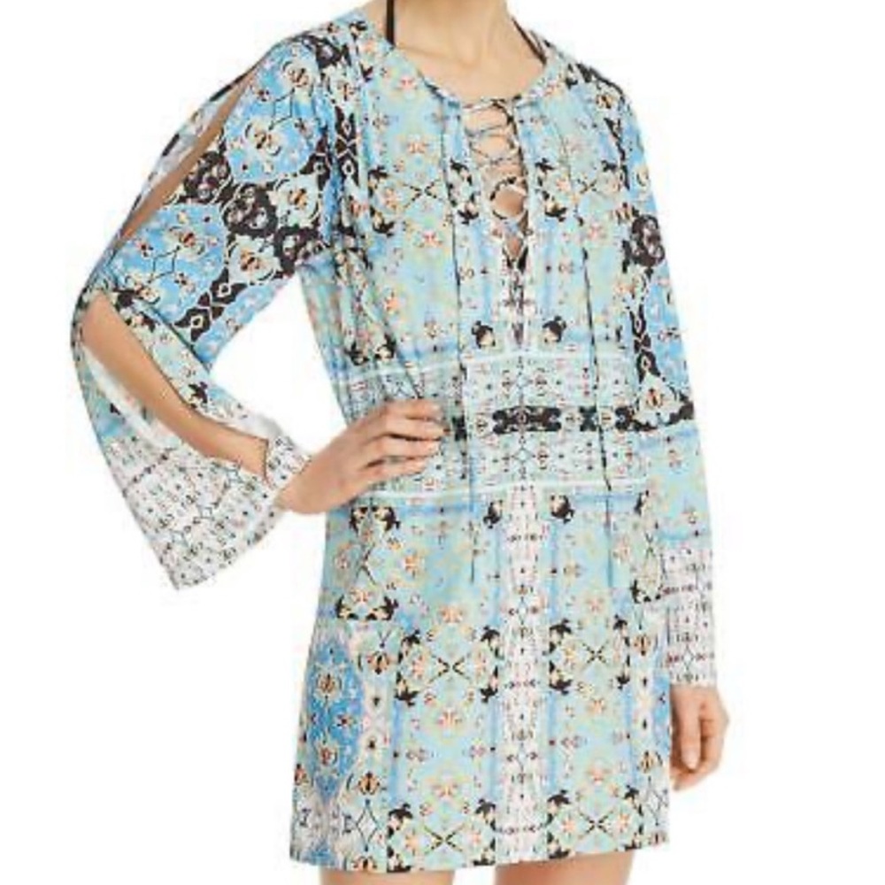 NWOT Nanette Lepore “Tapestry” Swim Cover Up Tunic Dress